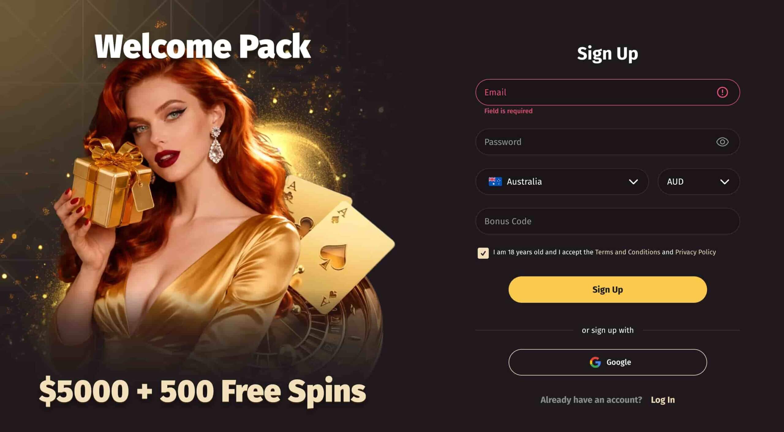 wanted win casino sign up